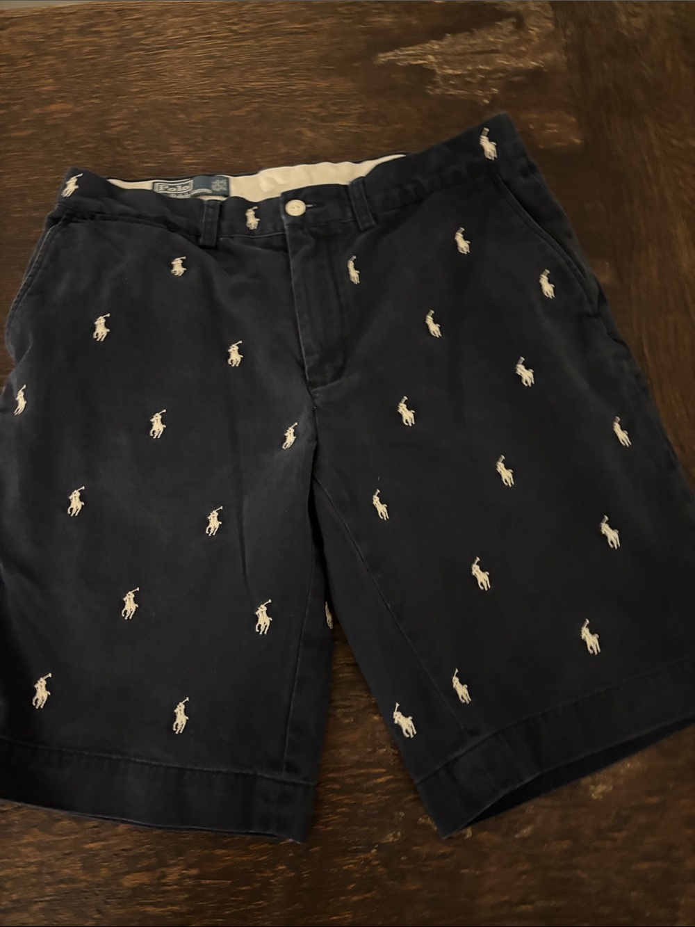Polo Ralph Lauren Embroidered chino shorts. Sz 33